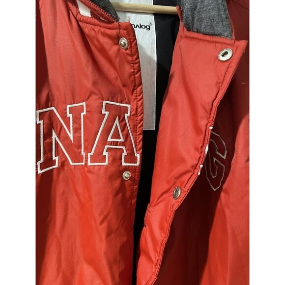 Vintage 90's Analog Men Varsity Jacket - Snowboard Jacket Red  Size Medium - Picture 11 of 13